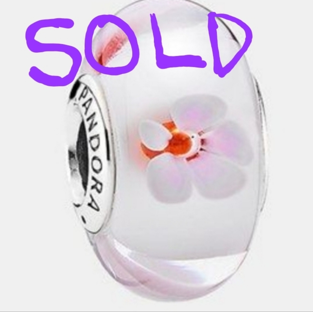 Pandora Cherry Blossom glass murano charm